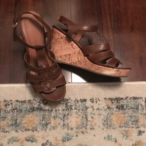 Franco Sarto Women's Sz 8 Brown Wedge